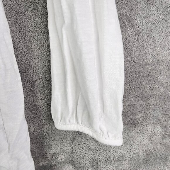 Womens White Lucky Brand Shirt Top Long Sleeve Round Neck Size M - Picture 3 of 11